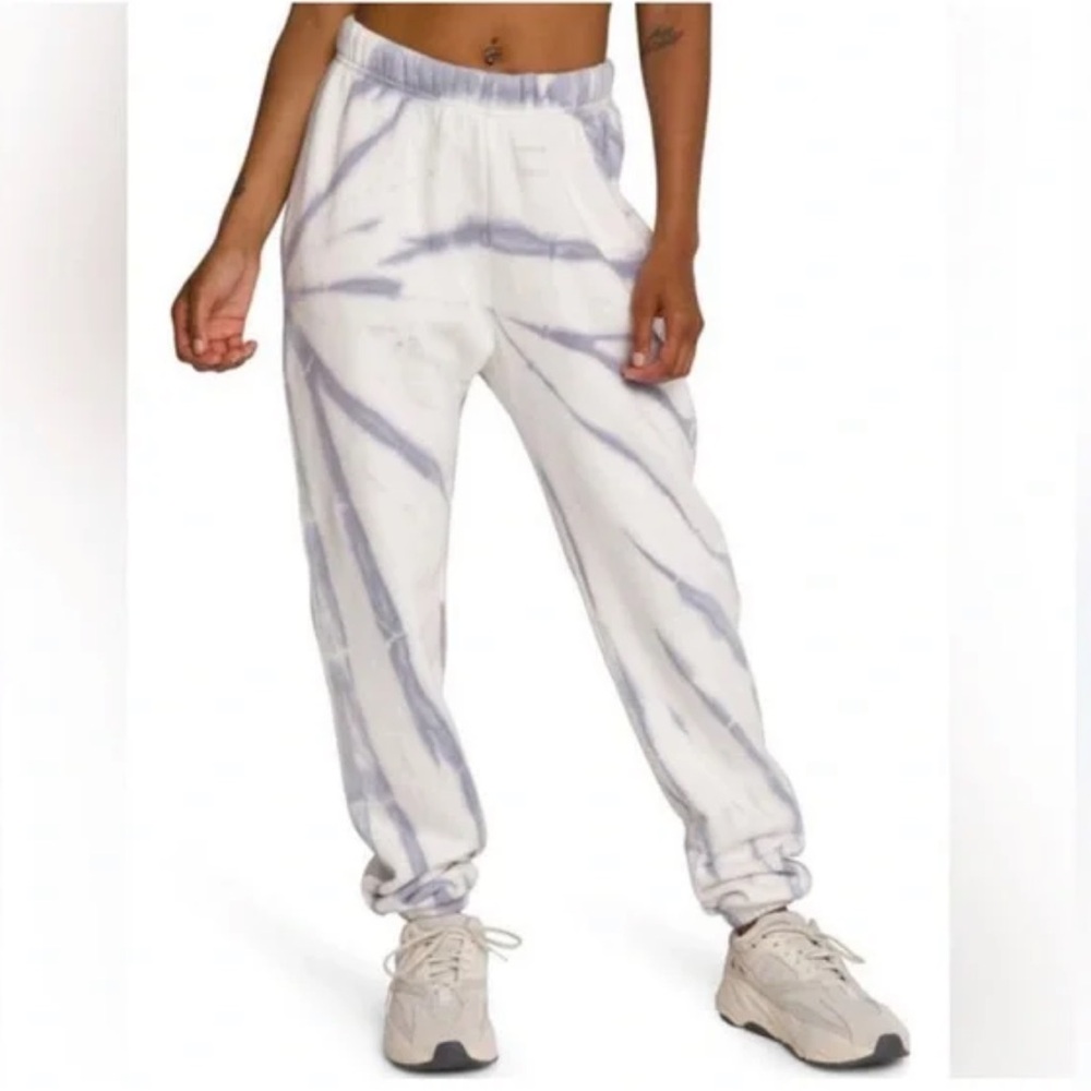 Good American Lilac/Grey Boyfriend Cotton Tie-Dye Classic Sweatpants Plus Size 5